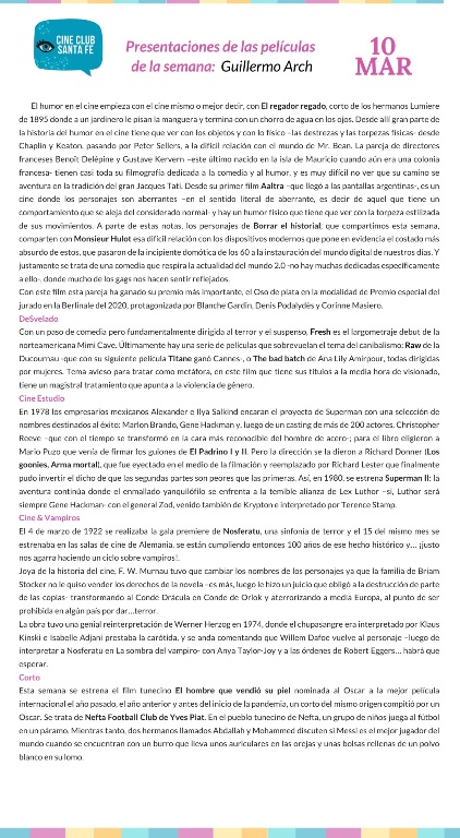 cine club 10 de marzo 2022