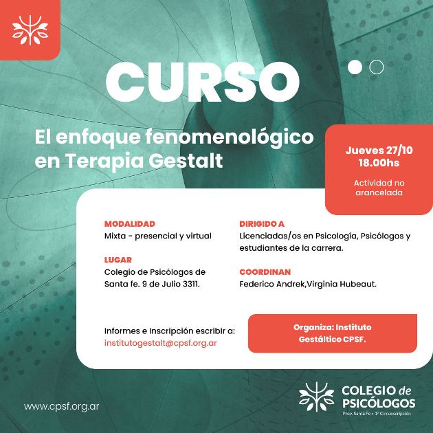 el enfoque fenomenologico en terapia gestaltica